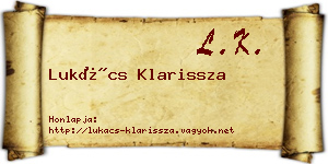 Lukács Klarissza névjegykártya